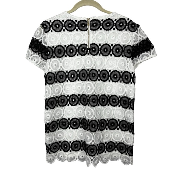 Karl Lagerfeld Fitted Lace Blouse in Black and White - Picture 4 of 13